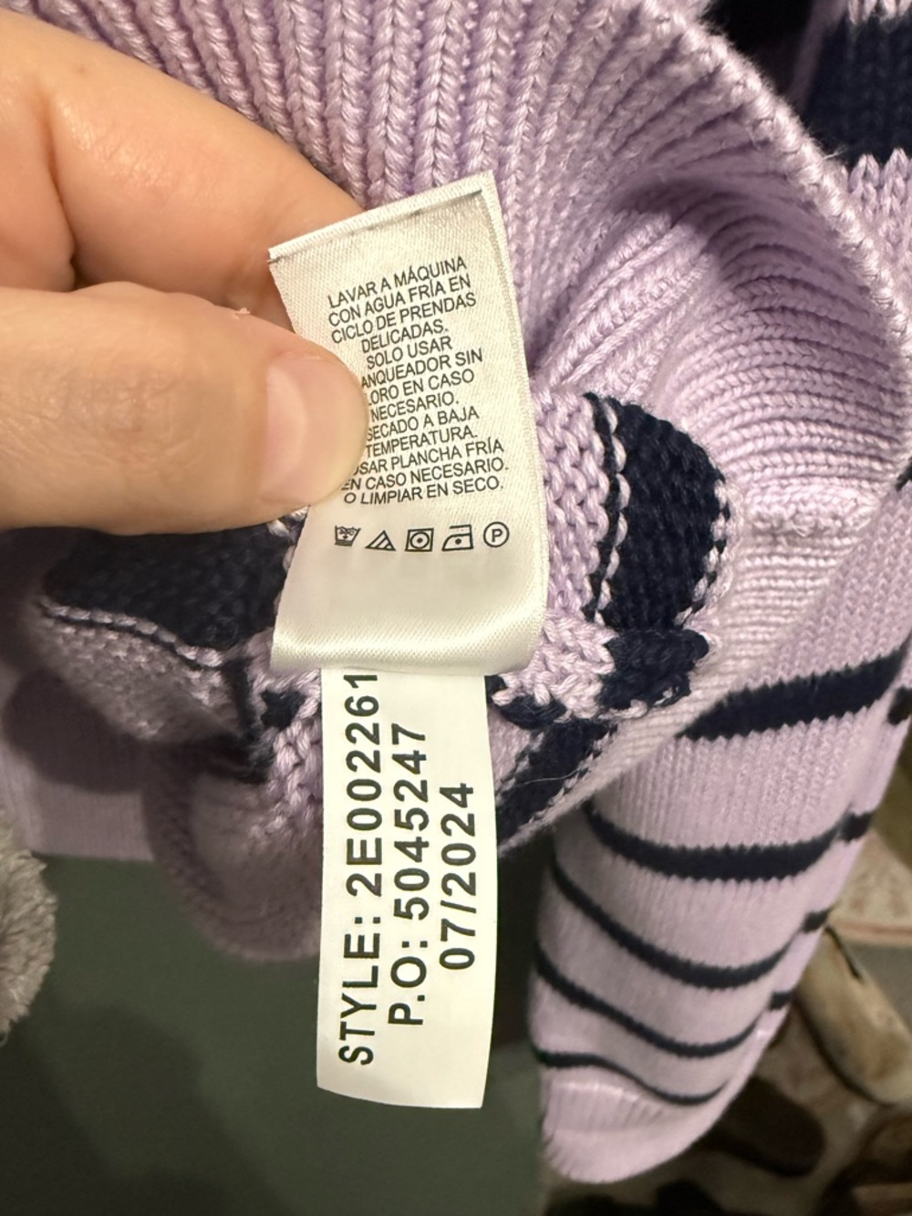 Vineyard Vines Women’s Purple Stripe Cotton Fisherman Sweater XL Preppy Coastal - Picture 6 of 8